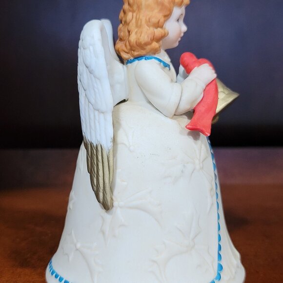 1988 Christmas Angel Bell Figurine Homco Vintage Holiday Decor - Picture 3 of 5